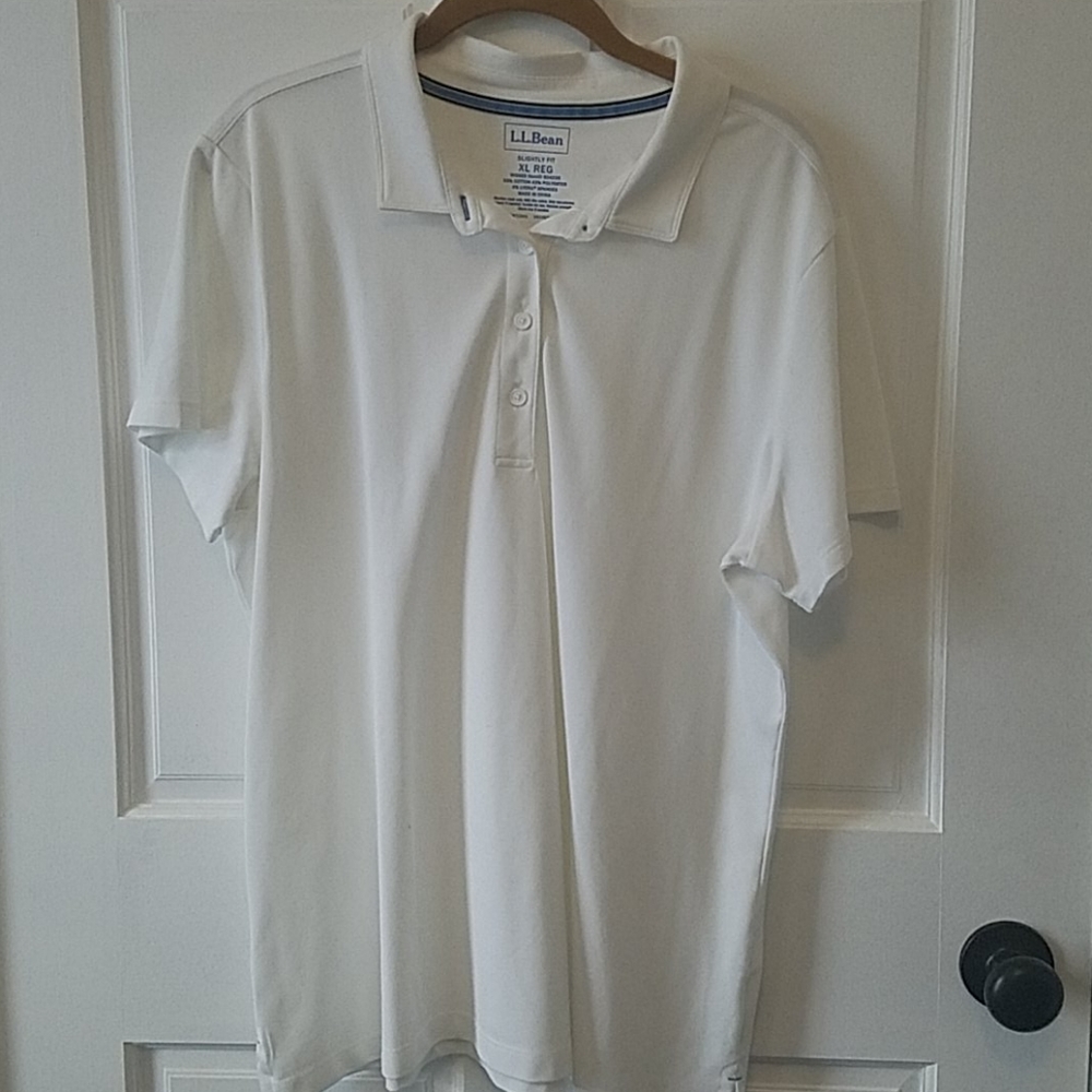 LL Bean white Polo shirt